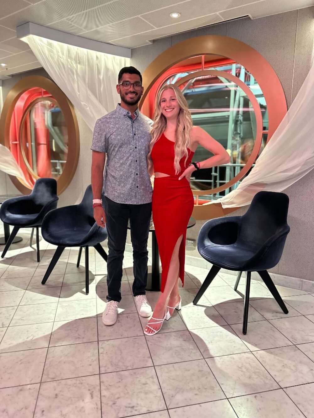 Red Midi Dress with Slit and Cut out